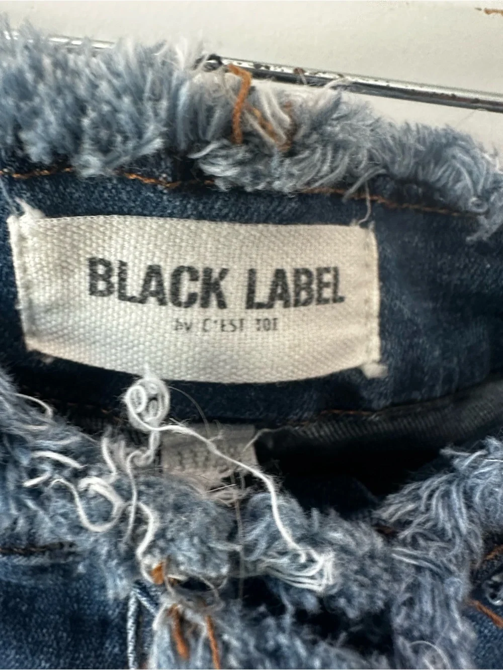 Black Label By C”est Toi Jeans Size 11/29 Distressed Raw Hem Button Fly